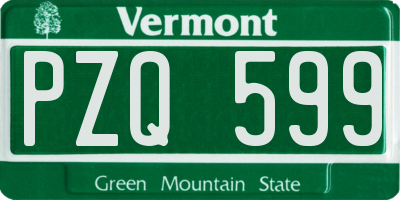 VT license plate PZQ599