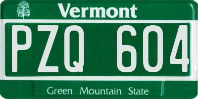 VT license plate PZQ604