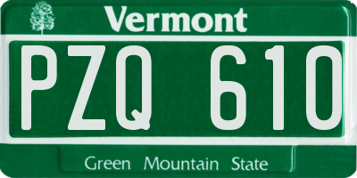 VT license plate PZQ610