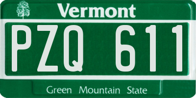 VT license plate PZQ611