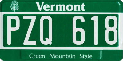 VT license plate PZQ618