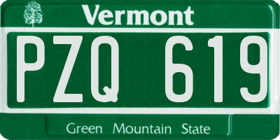 VT license plate PZQ619