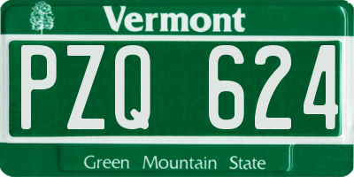 VT license plate PZQ624
