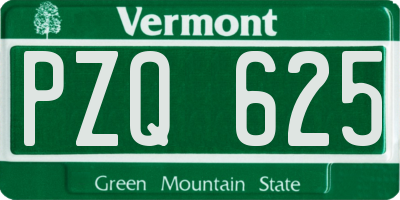 VT license plate PZQ625