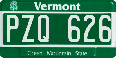 VT license plate PZQ626