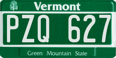 VT license plate PZQ627