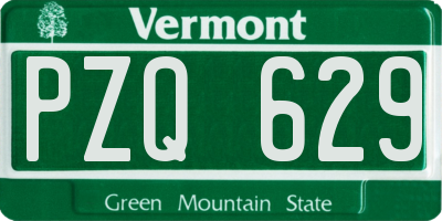 VT license plate PZQ629