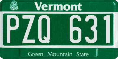 VT license plate PZQ631