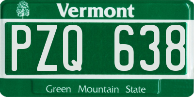 VT license plate PZQ638