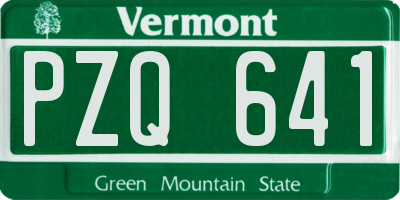 VT license plate PZQ641