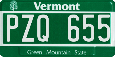 VT license plate PZQ655