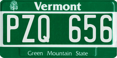 VT license plate PZQ656