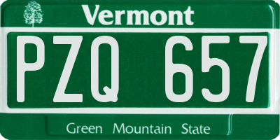 VT license plate PZQ657