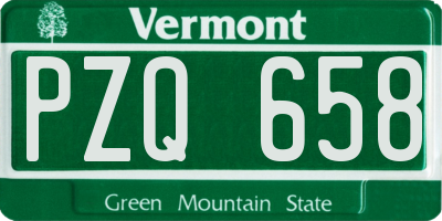 VT license plate PZQ658