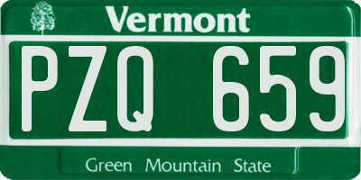 VT license plate PZQ659