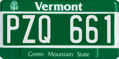 VT license plate PZQ661