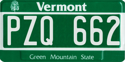 VT license plate PZQ662