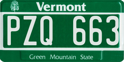 VT license plate PZQ663