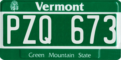 VT license plate PZQ673