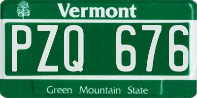 VT license plate PZQ676
