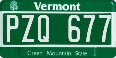 VT license plate PZQ677