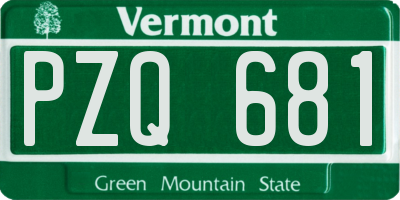 VT license plate PZQ681