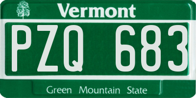 VT license plate PZQ683