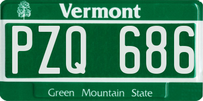 VT license plate PZQ686