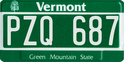VT license plate PZQ687