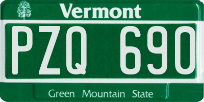 VT license plate PZQ690