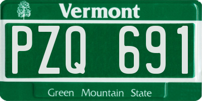 VT license plate PZQ691
