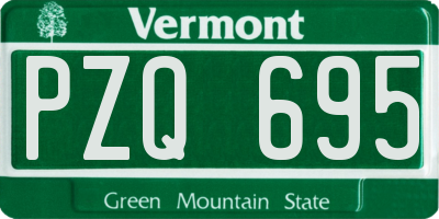 VT license plate PZQ695