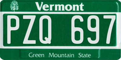 VT license plate PZQ697