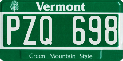 VT license plate PZQ698