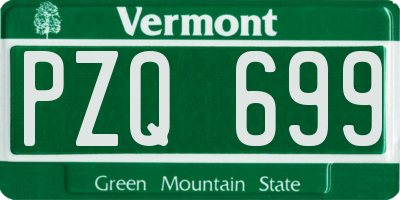 VT license plate PZQ699