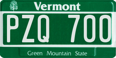 VT license plate PZQ700