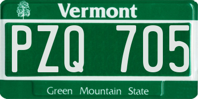VT license plate PZQ705