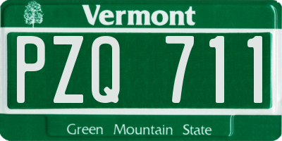 VT license plate PZQ711
