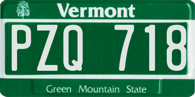 VT license plate PZQ718