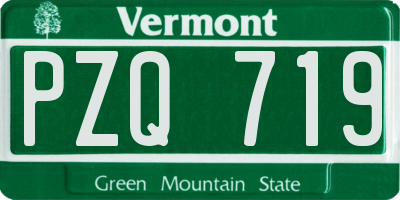VT license plate PZQ719