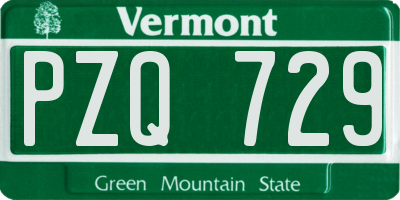 VT license plate PZQ729