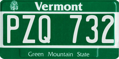 VT license plate PZQ732