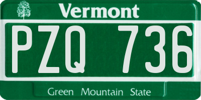 VT license plate PZQ736