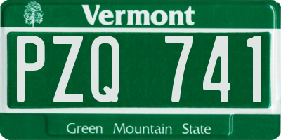 VT license plate PZQ741