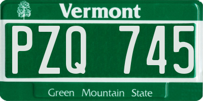 VT license plate PZQ745
