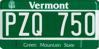 VT license plate PZQ750