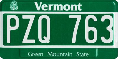 VT license plate PZQ763