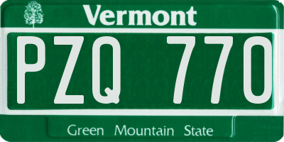 VT license plate PZQ770