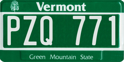 VT license plate PZQ771