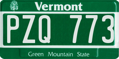 VT license plate PZQ773